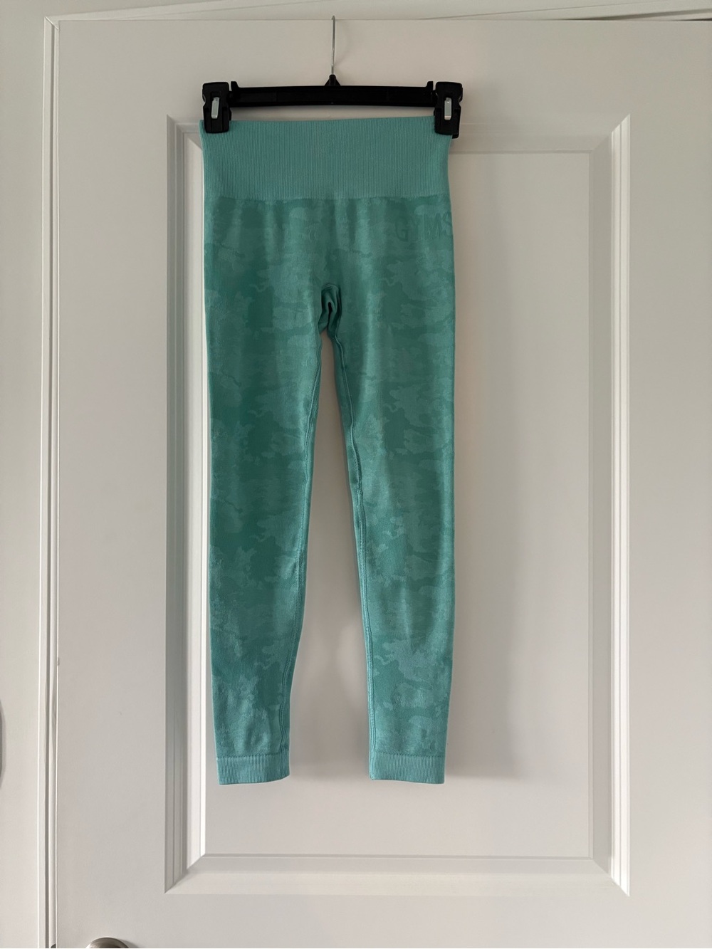 Gymshark Adapt Aqua Teal Logo Camo Leggings High-Waisted Small